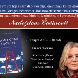Susret s filozofkinjom, feministicom i prevoditeljicom Nadeždom Čačinovič