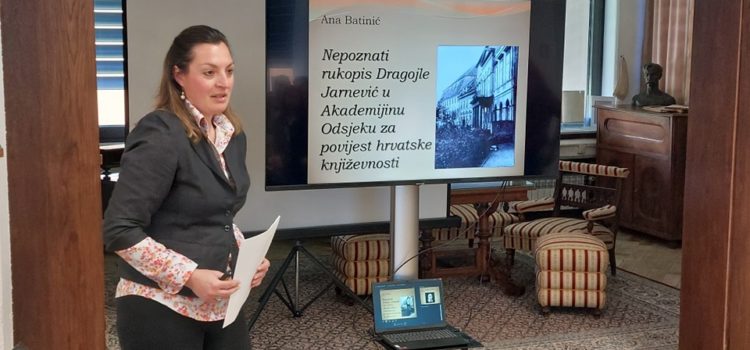 Zavičajna čajanka o Dragojli Jarnević: „Moje učiteljevanje“