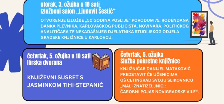 Karlovčanima za 188. obljetnicu Gradske knjižnice „Ivan Goran Kovačić“
